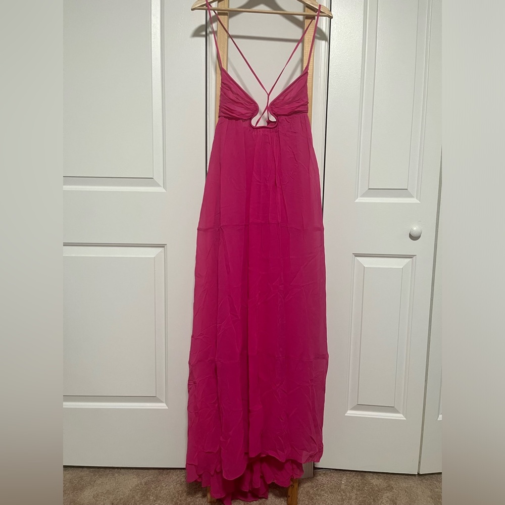 Zara Hot Pink Maxi Dress NWOT